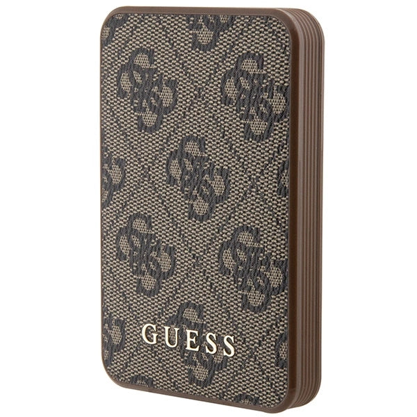 Guess Powerbank 15W GUPB5LP4GEGW 5000mAh brun/brun 4G Læder Metal Logo