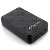 Guess Powerbank 18W GUPB10DP4GEGK 10000mAh sort/sort 4G Læder Metal Logo