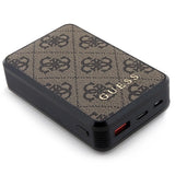 Guess Powerbank 18W GUPB10DP4GEGW 10000mAh brun/brun 4G Læder Metal Logo