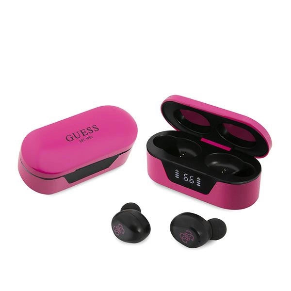 Guess GUTWST31EM TWS Bluetooth hovedtelefoner + magenta docking station