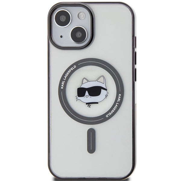 Karl Lagerfeld KLM15SHCHNOTK iPhone 15 6.1" gennemsigtige hårdkasse IML Choupette's Head MagSafe