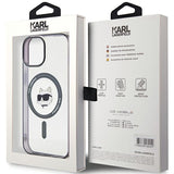 Karl Lagerfeld KLM15SHCHNOTK iPhone 15 6.1" gennemsigtige hårdkasse IML Choupette's Head MagSafe