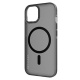 Decoded Transparent Grip Case with MagSafe for iPhone 15 Plus - gray and black