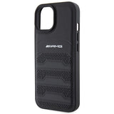 AMG Leather Debossed Lines case for iPhone 15 Plus - black