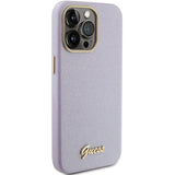 Guess Glitter Glossy Script case for iPhone 15 Pro - lilac