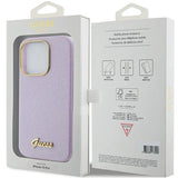 Guess Glitter Glossy Script case for iPhone 15 Pro - lilac