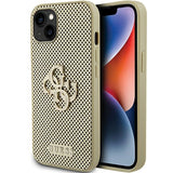 Guess Perforeret 4G Glitter-fodral til iPhone 15 - guld