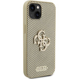 Guess Perforeret 4G Glitter-fodral til iPhone 15 - guld