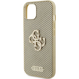 Guess Perforeret 4G Glitter-fodral til iPhone 15 - guld