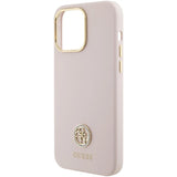 Guess Silicone Logo Strass 4G Case for iPhone 15 Pro Max - Pink