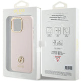 Guess Silicone Logo Strass 4G Case for iPhone 15 Pro Max - Pink