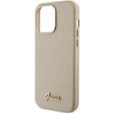 Guess Glitter Glossy Script case for iPhone 15 Pro Max - gold