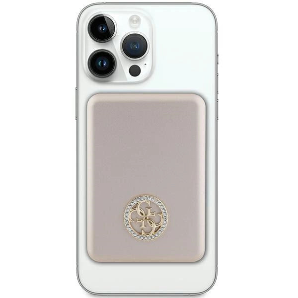 Guess MagSafe 4G Strassed Metal Logo induktion strømbank 15W 5000mAh - guld