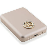 Guess MagSafe 4G Strassed Metal Logo induktion strømbank 15W 5000mAh - guld