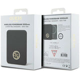Guess MagSafe 4G Strassed Metal Logo induktion strømbank 15W 5000mAh - sort
