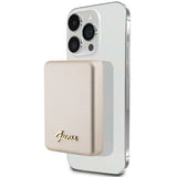 Guess MagSafe Metal Script Induktion Power Bank 15W 5000mAh - guld