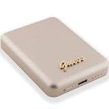Guess MagSafe Metal Script Induktion Power Bank 15W 5000mAh - guld