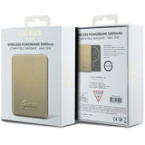 Guess MagSafe Metal Script Induktion Power Bank 15W 5000mAh - guld