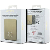 Guess MagSafe 4G Strassed Metal Logo induktion strømbank 5W 3000mAh - guld