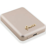 Guess MagSafe Metal Script Logo induktion strømbank 5W 3000mAh - guld