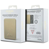 Guess MagSafe Metal Script Logo induktion strømbank 5W 3000mAh - guld