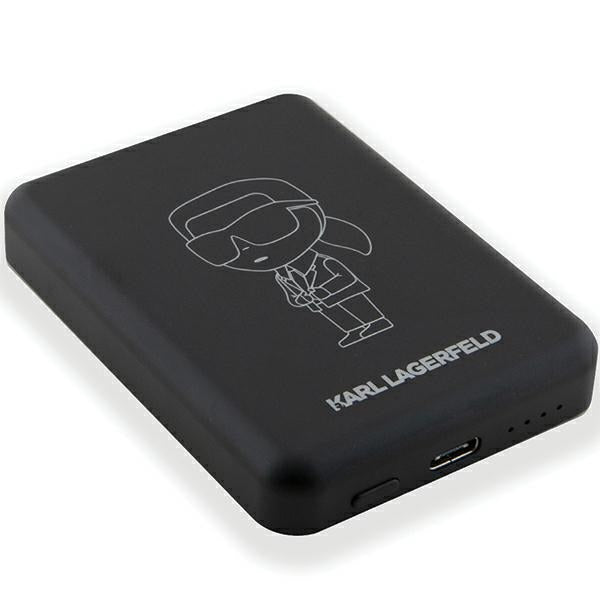 Karl Lagerfeld NFT Outline Ikonik MagSafe 5000mAh induction power bank - black