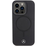 Mercedes Smooth Leather MagSafe case for iPhone 15 Pro - black