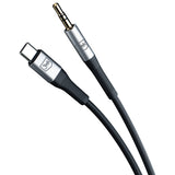 3mk AUX minijack 3.5 mm / USB-C cable - silver