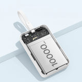 Baseus Magnetic Mini MagSafe 10000mAh 30W powerbank with built-in USB-C cable - white + Baseus Simple Series USB-C - USB-C 60W 0.3m cable
