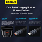 Baseus Enjoyment Pro USB-C (Female) / Lightning (Male) 60W Car Charger - Black