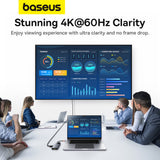 USB HUB 6in1 Baseus Metal Gleam Series II USB-A/USB-C/USB-C PD/HDMI/RJ45 - black