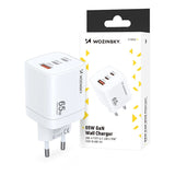 Wozinsky CGWCW 65W USB-A / 2 x USB-C GaN vægoplader - hvid
