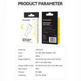 Wozinsky CWCUCW 30W USB-C / 2 x USB-A vægoplader - hvid