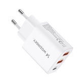 Wozinsky CWCUCW 30W USB-C / 2 x USB-A vægoplader - hvid