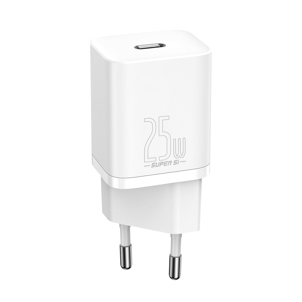 Baseus Sius USB-C 25W 3A hurtigoplader med USB-C / USB-C 1m kabel - hvid