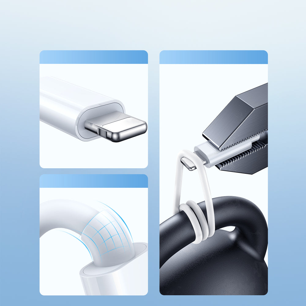 Joyroom S-IW008 3-i-1-kabel magnetisk oplader USB-A - Lightning / USB-C 1,2 m - hvid