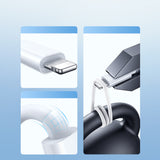 Joyroom S-IW008 3-i-1-kabel magnetisk oplader USB-A - Lightning / USB-C 1,2 m - hvid