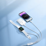 Joyroom S-IW008 3-i-1-kabel magnetisk oplader USB-A - Lightning / USB-C 1,2 m - hvid