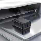 Acefast A57 PD 35W GaN oplader 2 x USB-A + USB-C med 3 porte - sort