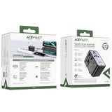 Acefast Z1 GaN 75W PD rejse oplader adapter 3x USB-C 2x USB-A - sort