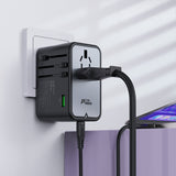 Acefast Z1 GaN 75W PD travel charger adapter 3x USB-C 2x USB-A - black