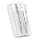 Mini powerbank med indbyggede kabler Joyroom JR-PBC06 30W 10000mAh - hvid