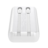 Mini powerbank med indbyggede kabler Joyroom JR-PBC06 30W 10000mAh - hvid