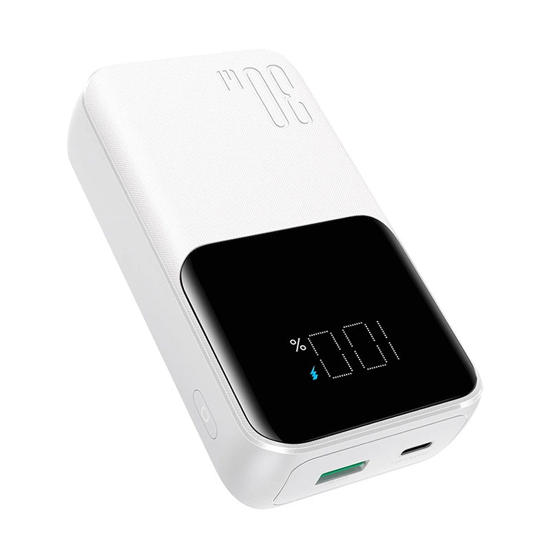 Mini powerbank med indbyggede kabler Joyroom JR-PBC06 30W 10000mAh - hvid