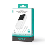Mini powerbank med indbyggede kabler Joyroom JR-PBC06 30W 10000mAh - hvid