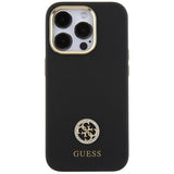 Guess Silicone Logo Strass 4G Case for iPhone 15 Pro - Black