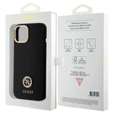 Guess Silicone Logo Strass 4G Case til iPhone 15 - sort