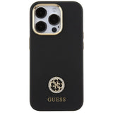Guess Silicone Logo Strass 4G case for iPhone 15 Pro Max - black
