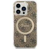 Guess IML 4G MagSafe-fodral til iPhone 15 Pro - brun