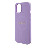 Guess Saffiano MagSafe case for iPhone 15 Plus - purple